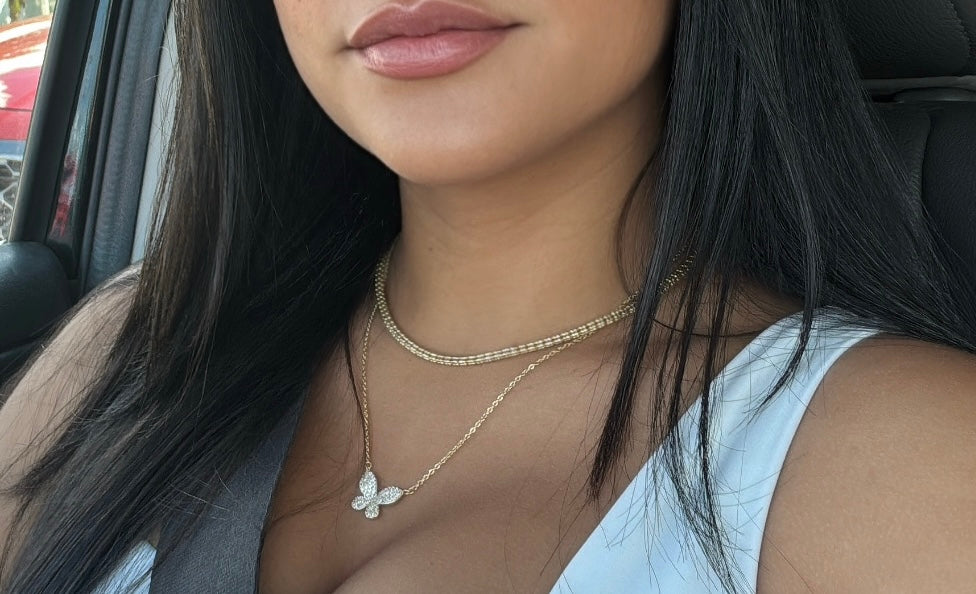 MOON ICE CHAIN two tone 14k GOLD
