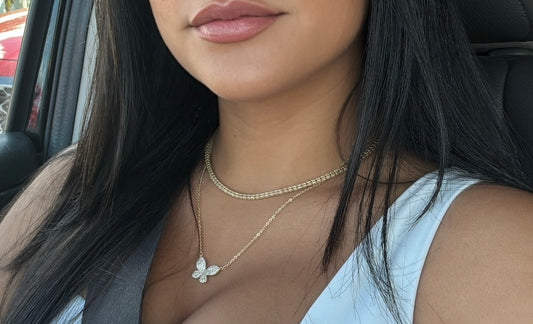 MOON ICE CHAIN two tone 14k GOLD