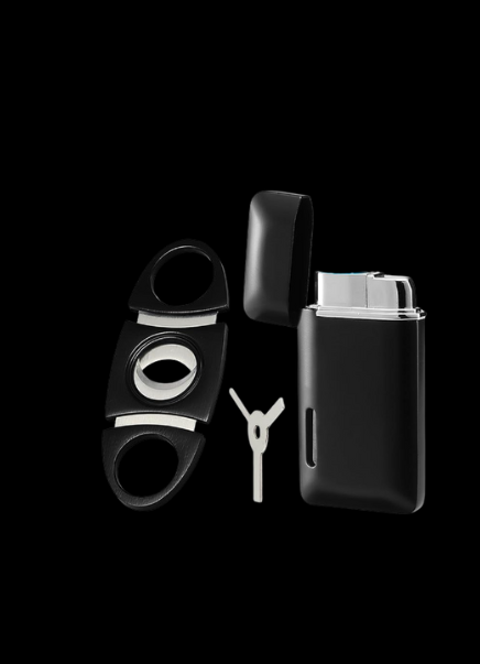 Legacy Cutter & Double Jet Flame Lighter Set – Refillable, Adjustable, Windproof Torch