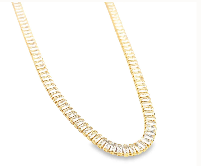 Legacy Gold Plated Diamond-Cut Tennis Chain Necklace