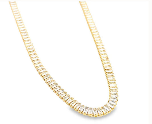 Legacy Gold Plated Diamond-Cut Tennis Chain Necklace