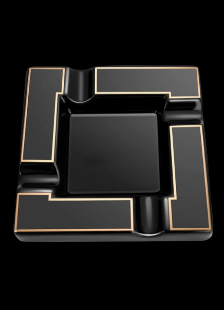 Luxury Black & Gold Ceramic Ashtray